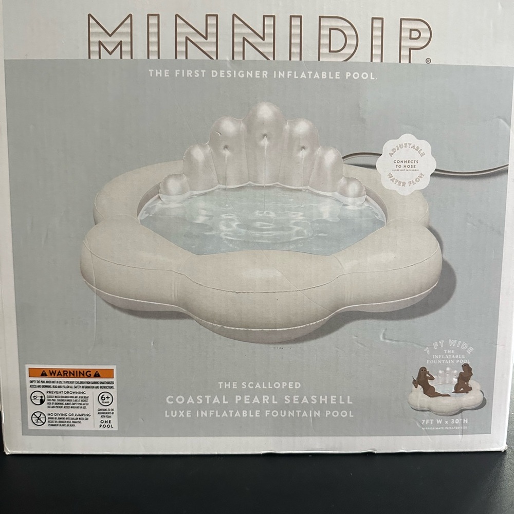 Minnidip Coastal Pearl Seashell Inflatable Pool